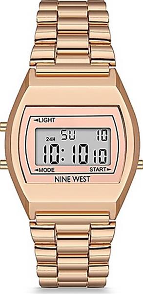 Nine West Damenuhr NW/2694RGRG DIGITAL Metall rosé ALARM Licht UVP:49,-€ 15417