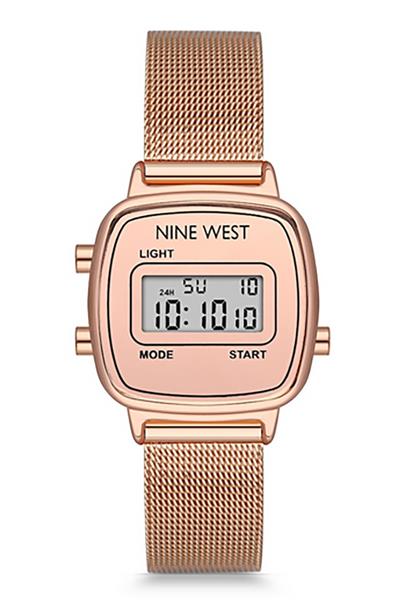 Nine West Damenuhr NW/2652RGRG DIGITAL Metall roségold ALARM Licht UVP:49,-€ 15421