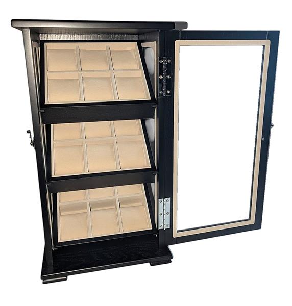 Uhrenvitrine Uhrenbox für 18 Armbanduhren Standvitrine Schaukasten SW-2010 BL 15504