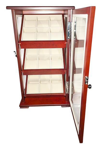 Uhrenvitrine Uhrenbox für 18 Armbanduhren Standvitrine Schaukasten SW-2010 DBU 15505