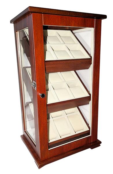 Uhrenvitrine Uhrenbox für 18 Armbanduhren Standvitrine Schaukasten SW-2010 M 15507