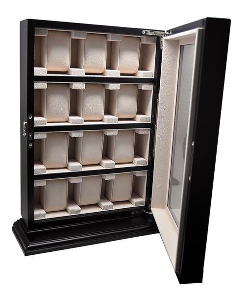Uhrenvitrine Tischvitrine für 12 Uhren schwarz No.1