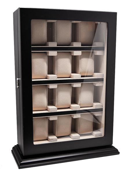 Uhrenvitrine Tischvitrine für 12 Uhren schwarz No.1