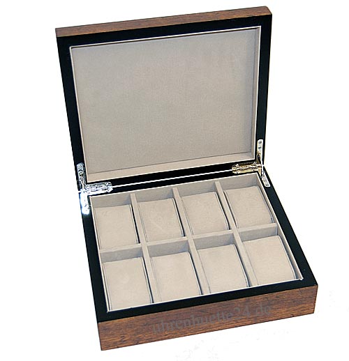 Uhrenkoffer Uhrenbox aus Echtholz W-062 für 8 Uhren 704