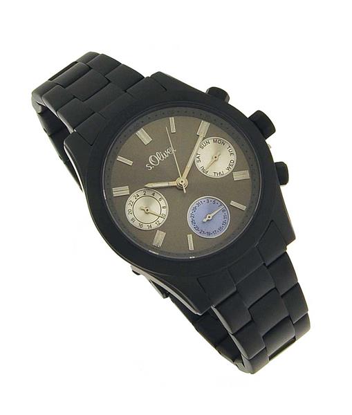 s.Oliver Uhr Damen SO-3310-MM edler Stahl schwarz UVP169,95€ NEU 10059