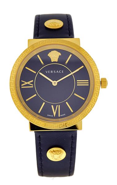 Versace Damenuhr VEVE003 Glam LEDER schwarz gold UVP:790,-€ NEU 11832
