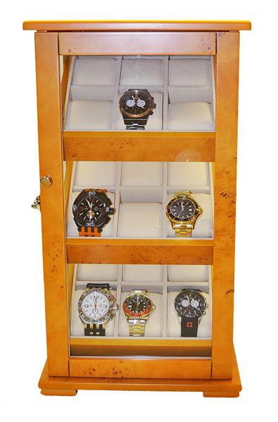 Uhrenvitrine Uhrenbox für 18 Armbanduhren Standvitrine Schaukasten SW-2010 12517