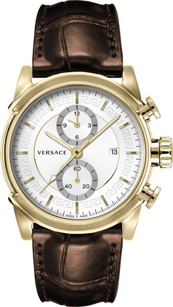 Orig. Versace Herrenuhr VEV4003 Leder braun Datum Analog UVP:1490,-€ NEU 13122