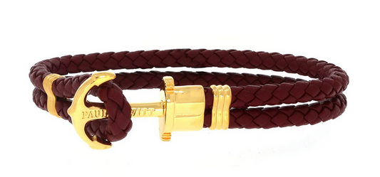 Paul Hewitt Armband Unisex PH-PH-L-G-Db-L Leder rot gold UVP:49,90€ 14649