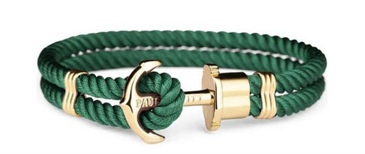 Paul Hewitt Armband Unisex PH-PH-N-G-G-XL Stoff grün gold UVP:39,90€ 14657