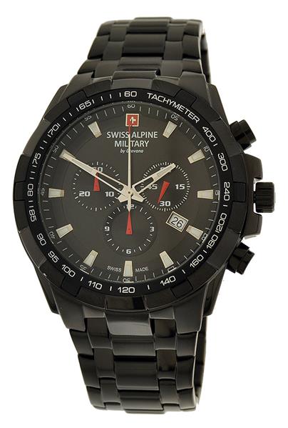 Swiss Military Herrenuhr 7043.9177 edler Stahl schwarz UVP:749€ 10359