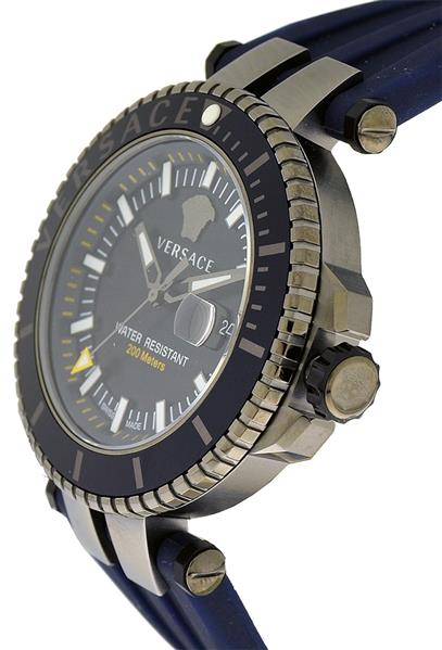 Versace Herrenuhr VEAK002 Silikon blau Datum UVP:1660,-€ NEU 12087