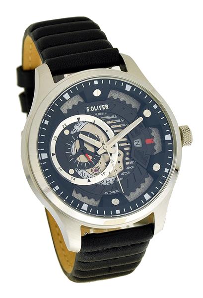 s.Oliver Herrenuhr Automatic SO-3941-LA Leder Datum UVP:349,95€ 12128