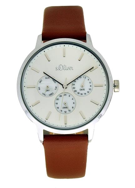 s.Oliver Damenuhr SO-4164-LM Leder braun Datum UVP:119,95€ NEU 12131