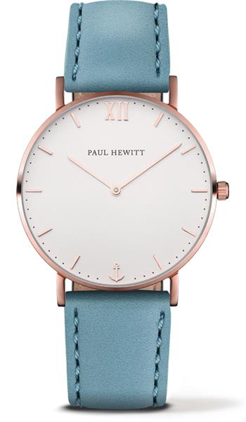 Paul Hewitt Herrenuhr PH-SA-R-St-W-23M Leder blau Analog UVP:169,-€ NEU 12386