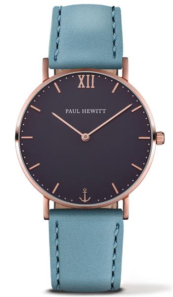Orig.Paul Hewitt Damenuhr PH-SA-R-St-B-23S Leder blau Analog UVP:169,-€ 12511