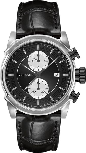 Orig. Versace Herrenuhr VEV4001 Leder schwarz Datum Analog UVP:1290,-€ NEU 13008