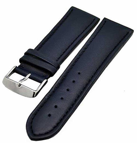 Uhrenarmband Kalbslederband Schwarz Ton in Ton 28mm seidenmatt 13226