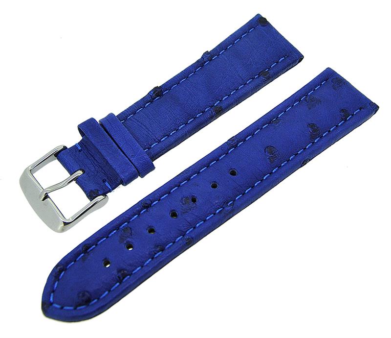 Uhrenarmband Straußenleder stark gepolstert Stegbreiten 18mm-22mm Farbe wählbar