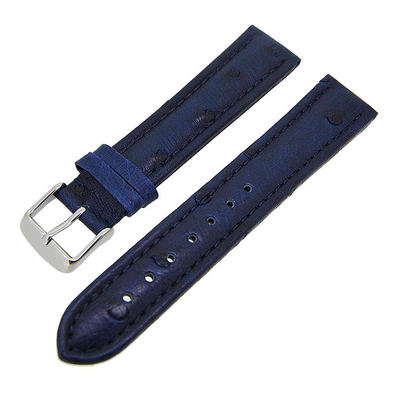 Uhrenarmband Straußenleder stark gepolstert Stegbreiten 18mm-22mm Farbe wählbar