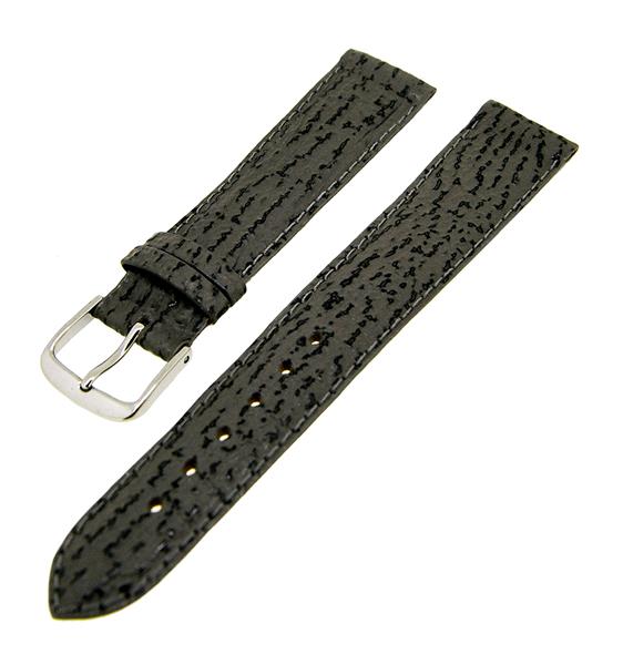 Uhrenarmband Lederband Grau Ton in Ton 18mm Dornschließe Silber NEU 14152