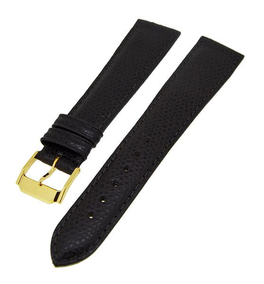 Uhrenarmband Lederband Dunkelbraun Ton in Ton 18mm Dornschließe Gold 14212