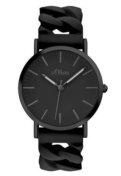 Orig. s.Oliver Damenuhr SO-3264-PQ Silikon schwarz Analog UVP:49,95€ NEU 14357