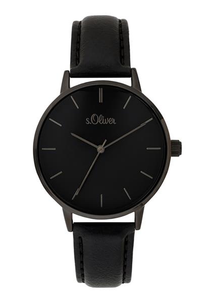 Orig. s.Oliver Damenuhr SO-3647-LQ Leder schwarz Analog UVP:79,95€ NEU 14359
