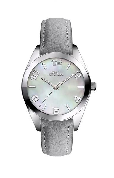 Orig. s.Oliver Damenuhr SO-3269-LQ Leder grau Analog Quarz UVP:79,95€ 14487