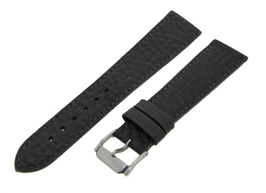 Uhrenarmband Lederband Grau 18mm Dornschließe Silber Ersatzband NEU 14569