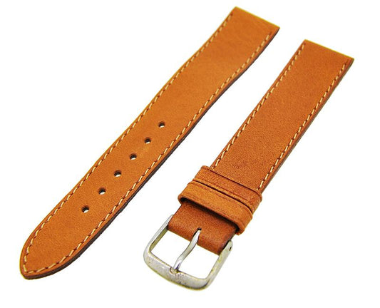 Uhrenarmband Lederband Braun 18mm Dornschließe Silber Ersatzband 14600