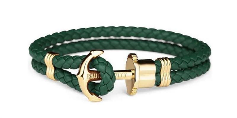 Paul Hewitt Armband Unisex PH-PH-L-G-G-XS Leder grün gold UVP:49,90€ 14660
