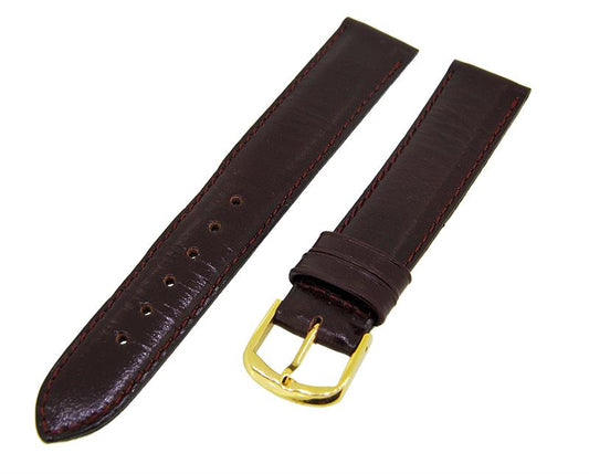 Uhrenarmband Lederband Braun 20mm TiT Dornschließe Silber Ersatzband 14705