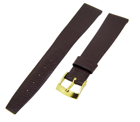 Uhrenarmband Leder Bordeaux 18mm ohne Naht Dornschließe Gold Ersatzband 14722