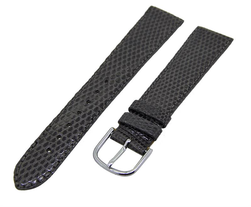 Uhrenarmband Leder Dunkelgrau 20mm Ton in Ton Dornschließe Silber Ersatzband 14793