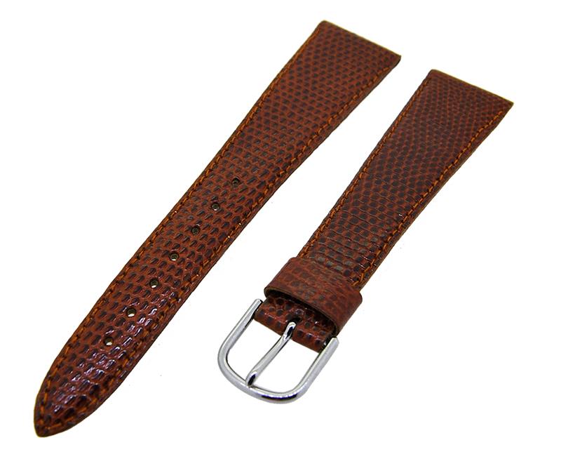 Uhrenarmband Leder Braun 20mm Ton in Ton Dornschließe Silber Ersatzband 14810