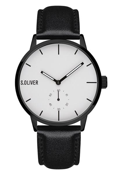 Orig. s.Oliver Herrenuhr SO-4180-LQ Leder schwarz Analog UVP:99,95€ 14874