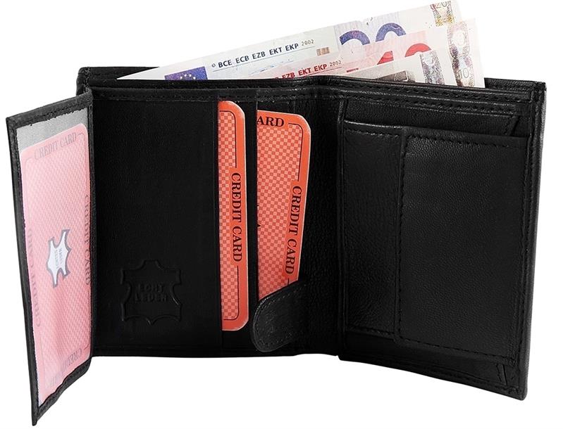 Steinmeister Geldbörse 3000157-001 ECHTLEDER Schaf Schwarz Crunch NEU 14923