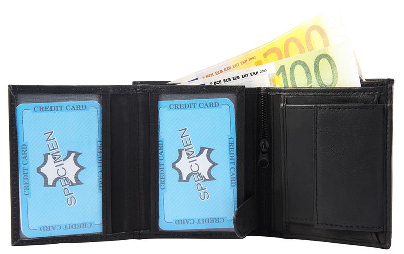 Steinmeister Geldbörse 3000156-001 ECHTLEDER Schaf Schwarz Hochformat NEU 14925