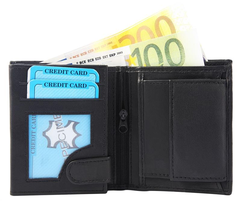 Steinmeister Geldbörse 3000156-001 ECHTLEDER Schaf Schwarz Hochformat NEU 14925