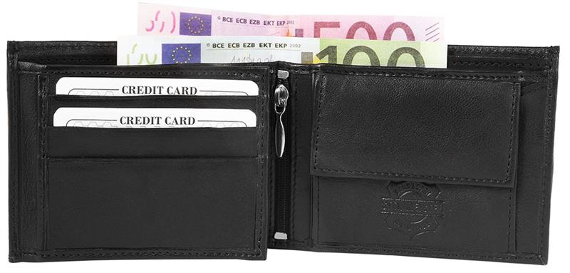 Steinmeister Geldbörse 3000427-001 ECHTLEDER Lamm Schwarz Querformat NEU 14926