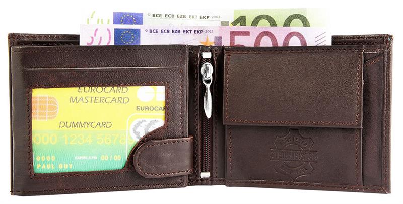 Steinmeister Geldbörse 3000422-002 ECHTLEDER Lamm Braun Querformat NEU 14927