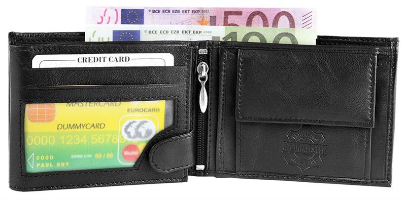 Steinmeister Geldbörse 3000423-001 ECHTLEDER Lamm Schwarz Querformat NEU 14928