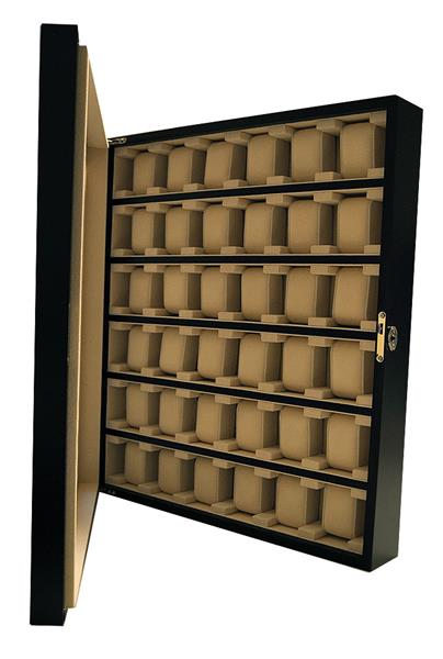 Uhrenhuette Vitrine für Uhren Wandvitrine schwarz 36 Uhren mit Sichtfenster No.6