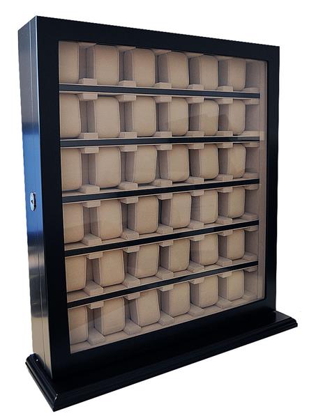 Uhrenhuette Vitrine für Uhren Tischvitrine schwarz 36 Uhren No.8