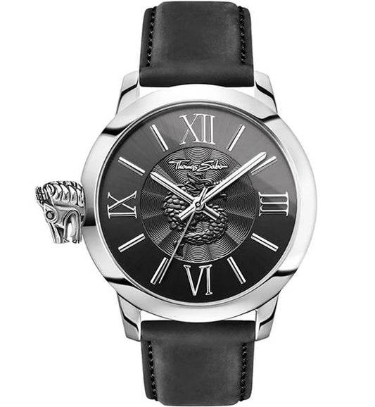 Thomas Sabo Herrenuhr WA0295-218-203 Leder schwarz Analog UVP:249,-€ 15071