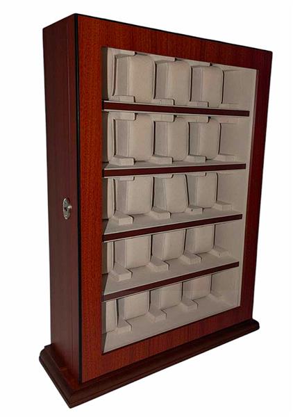 Meyer & Söhne Tischvitrine für 20 Uhren braun mit LED-Licht No.11 15309