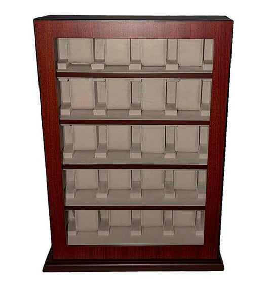 Uhrenvitrine für 20 Uhren Tischvitrine braun Schaukasten No.10 15327