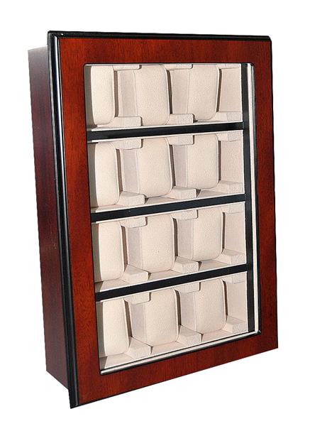 Meyer & Söhne Wandvitrine Uhren für 12 Uhren braun Holz 15313 No.3 NEU