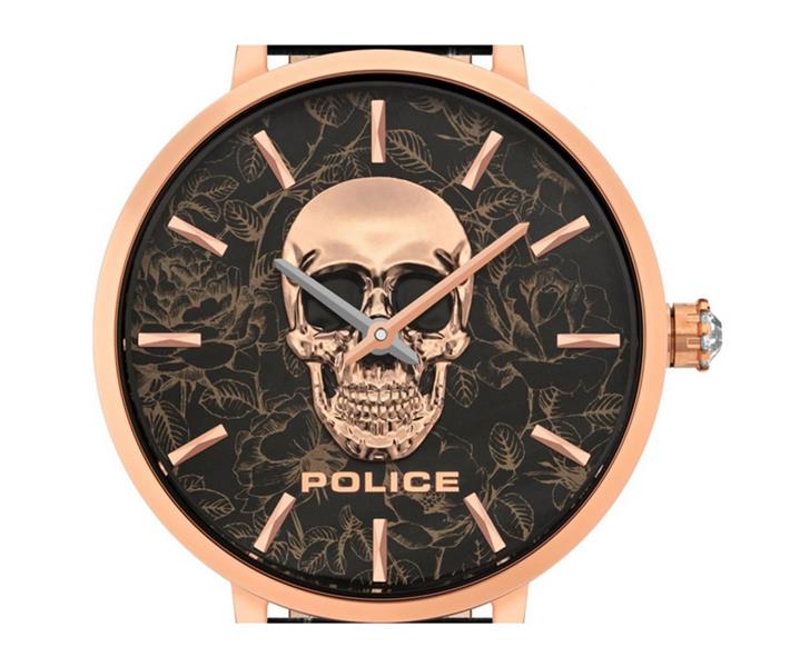 Orig. Police Damenuhr PL16032MSR/02 Leder schwarz Totenkopf UVP:129,-€ 15317